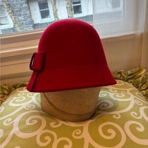 Vintage Style Cloche Hat red